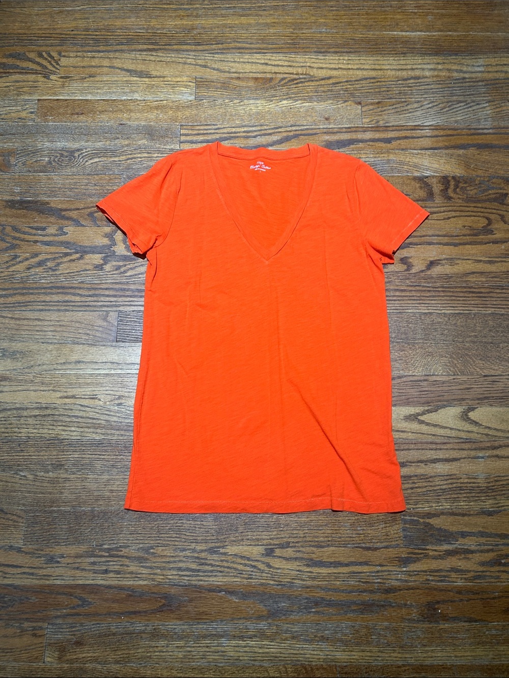 J. Crew Orange V-Neck Short Sleeve Tee